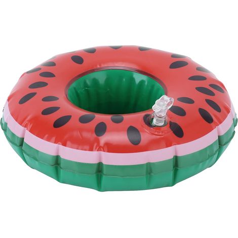 Dessous de Verre Gonflable en Forme de Pastèque, 12 Pièces, Porte-gobelet, Flotteurs de Boissons pour Enfants, Jouets d'été et Fête à la Piscine (1/5)