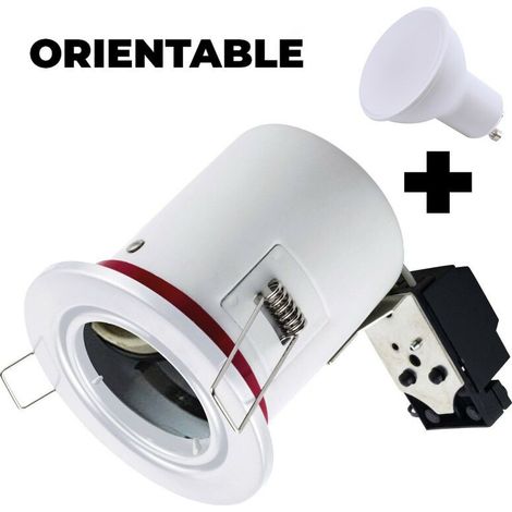 Spot BBC Orientable Blanc IP20 + Ampoule GU10 7W Blanc Neutre + - Spot BBC Orientable Blanc IP20 + Ampoule GU10 7W Blanc Neutre + (1/5)