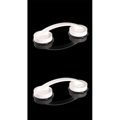 CSPARKV 2 pack grandes poignées de porte et de fenêtre en verre, portes coulissantes de salle de bain, armoires, poignées sans trou, poignées de réfrigérateur, barres d'appui de douche (blanche) (1/4)
