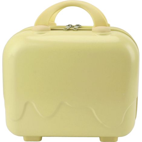 Valise cabine de voyage compacte de 35,5 cm (14 pouces) avec coque rigide, pieds antidérapants et grande capacité (jaune). (1/5)