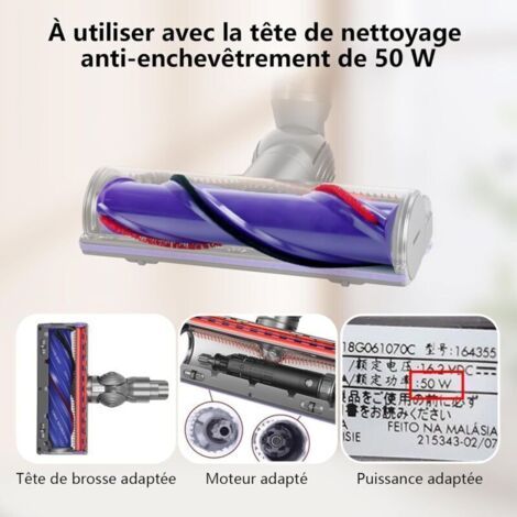 NALOOKAMIC Brosse de rechange compatible avec les aspirateurs Dyson V10 Slim, V12 Slim, convient pour moteur d'entraînement en fibre de carbone Direct-Drive de 50 W, rouleau à brosse de rechange, bros (1/3)