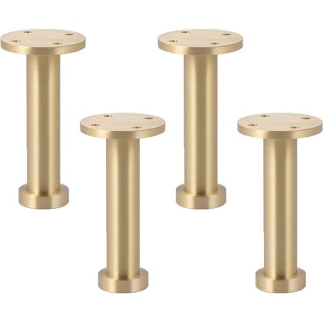 Lot de 4 pieds de meubles réglables en laiton pur cuivre pour salle de bain, lit - Accessoires de quincaillerie de rechange (1/5)