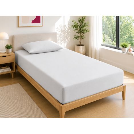 Drap Housse 90x190 cm 1 Place 100% Coton 57 Fils/cm² Bonnet 30 cm Nuage