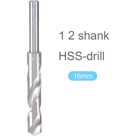 Mèche hélicoïdale 16mm en acier rapide HSS 4241, queue de fraisage 1/2", pour forgeron, foret noir haute performance. (1/5)