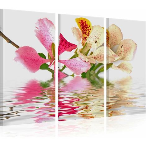 Tableau orchidée avec des taches colorées - 90 x 60 cm (1/4)