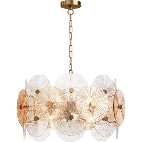 Lampadario Maytoni Aster ottone 8 luci vetro E14 Ø63cm (1/5)