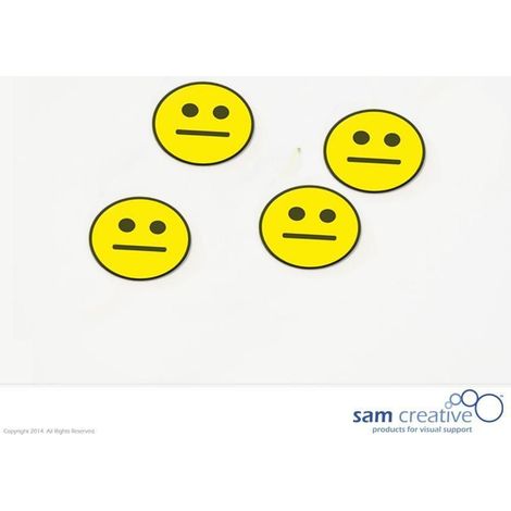 Symbole magnétique smiley :- 30 mm jaune 25 pcs.