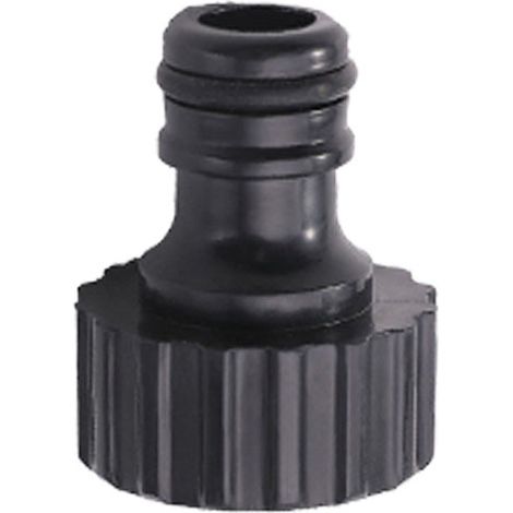 Adaptateur universel de robinet pour tuyau et machine à laver, raccord d'eau 4 points et 6 points 1 pouce, Composition : 4 × 5,8 cm, Couleur : noir (1/5)