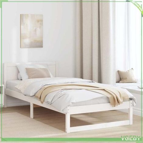 Cadre de lit - ABI - Blanc - Pin massif - 70 x 190 cm (1/5)