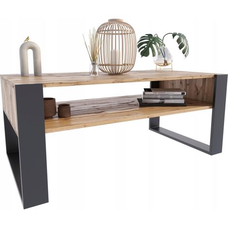 Table Basse KAJA Wotan-noir - Table de salon Style contemporain - 120 x 63.6 x 50 cm (1/5)