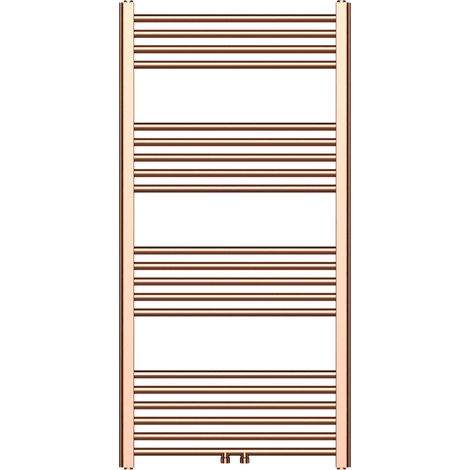 Handtuchheizkörper mit Mittelanschluss in gebürstetem Kupfer – 1200x600mm, 414 Watt