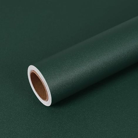 Papier Peint Vert Foncé Vintage Papier Peint Adhesif Mural Vert Foncé Mat 40 cm× 300 cm Papiers Peints Decoratif Salon Chambre Vinyle Adhesif Cuisine Lavable Revetement Mural Tapete (1/5)