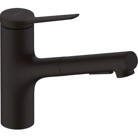 Hansgrohe Zesis M33 - Spültischarmatur mit ausziehbarer Brause, schwarz matt 74820670 (1/5)