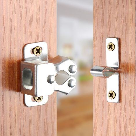 Lot de 12 verrous de porte à double rouleau galvanisés pour placards, armoires et tiroirs de cuisine