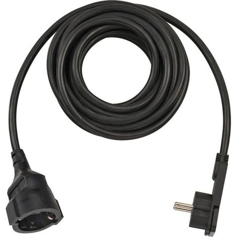 Brennenstuhl rallonge courte avec fiche plate coudée 5m H05VV-F3G1.5 noir - 1168980050 (1/4)
