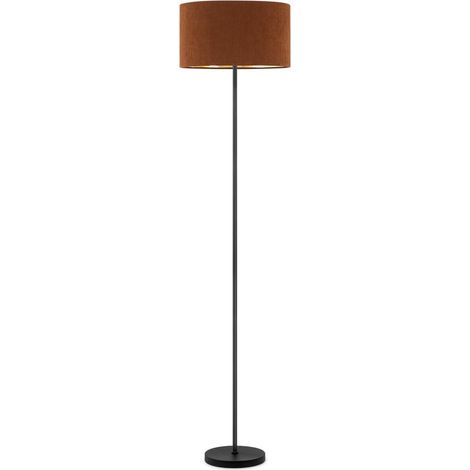 Lampada terra scandinava velluto a coste marrone 40x165 cm (1/5)