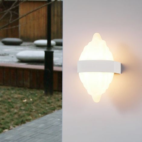 Applique LED Exterieur Lumiere Chaude 3000K 10W Metal IP65 Blanc (1/2)