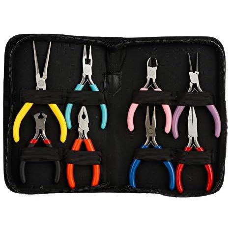 8 Pcs/ensemble Mini Pinces En Acier Longue Ronde Nez Plat Bijoux Outils Kit Fabrication de Outil Traitement Fournitures pour la Réparation Emballage Fil Artisanat - (1/5)