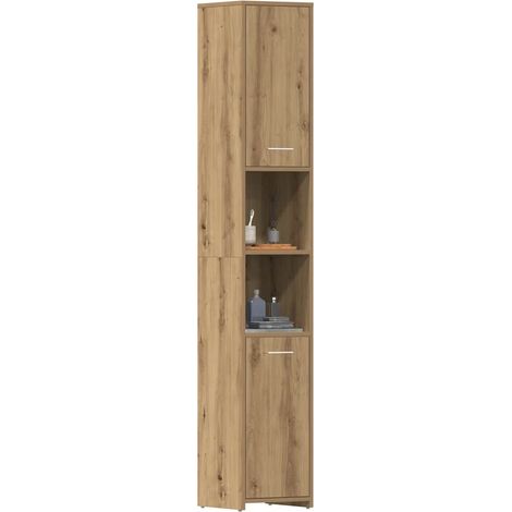 vidaXL Mobile da Bagno Rovere Artigianale 30x30x183,5 cm in