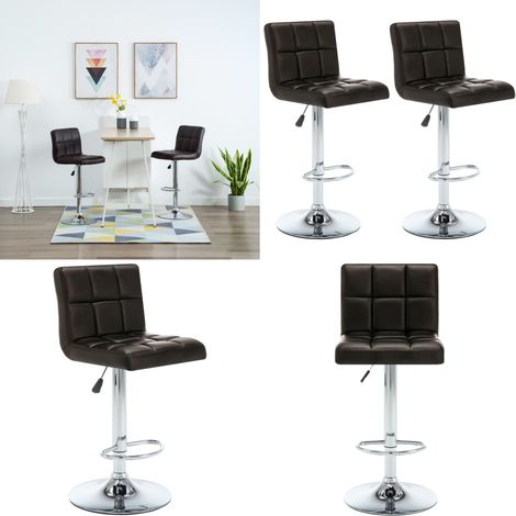 Tabourets de bar lot de 2 marron similicuir - Tabouret De Bar - Chaise Haute - Tabouret De Comptoir - Mobilier De Cuisine - Mobilier Design - Home & Living (1/5)