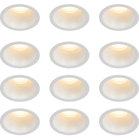 – Lot de 12 spots encastrés blancs GU10 35 mm IP44 – Indice de protection IP44 – Pour salles de bain et salons – Aluminium (1/5)