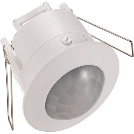 Infrarot-Bewegungsmelder, Deckeneinbau, Innenlichtsteuerung, 360°-Erfassungsbereich, 6 m Reichweite, integrierter Lichtsensor, weiß