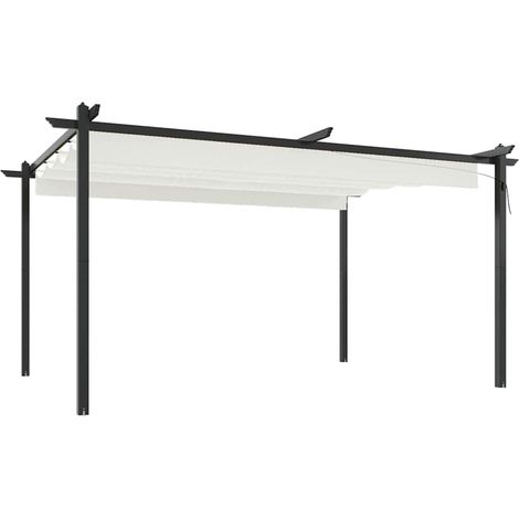 Pergola da Giardino con Tetto Retrattile 4x3 m Crema vidaXL (1/5)