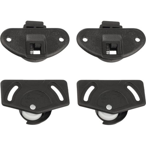 2x Ruote Rulli per ante scorrevoli carrello guida plastica scorrevole porte armadio, Nero