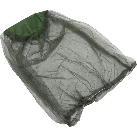 Moustiquaire de protection pour le visage, anti-moustiques, adaptée à la randonnée, au camping et à la pêche, couleur verte (1/5)