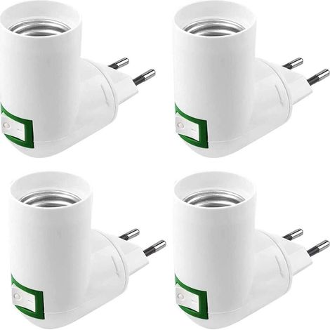 Casquillos E27 con interruptor, 220 V CA, para lámparas de pared y de cocina, adaptador, portalámparas LED (blanco) (1/5)