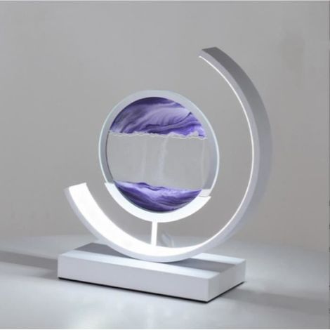 Lampe de Table LED en forme de sablier 3D, lampe de chevet, décoration de la chambre et la maison- Violet sable (1/4)