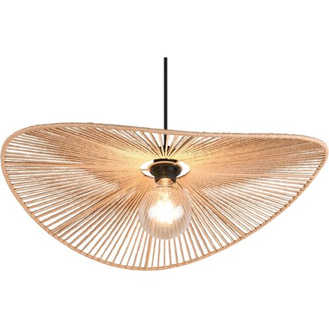 Suspension aérienne 58 cm en papier marron – Hauteur réglable jusqu'à 150 cm – Douille E27 max 40W – Indice de protection IP20 – Trio (1/5)