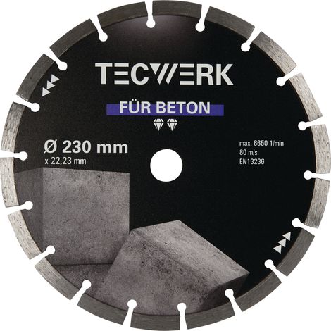 Disque diamant BÉTON D.230mm Alés.22,23mm Seg.-L.38,5mm (1/2)