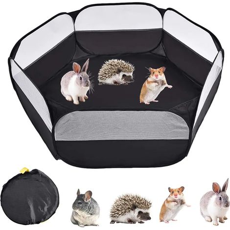 Parc à jeux portable pour petits animaux, cage-tente pliable, imperméable et respirante, pour une utilisation intérieure et extérieure avec petits animaux, lapins, écureuils, chatons, chinchillas
