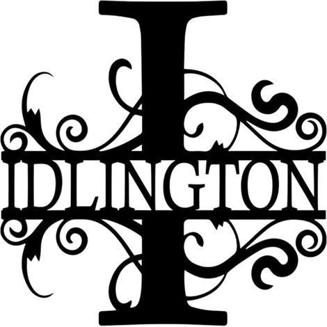 Initials - Iron Wall Ornament - 21 Letters - Black Metal Sign - Indoor Outdoor Decor - 25.4 Cm - 1 Piece (1/5)
