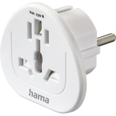 ADAPTATEUR VOYAGE TYPE E ET F, 3 PôLES, UNIV., MONDE VERS EUROPE, BLC HAMA 00223455 (1/5)