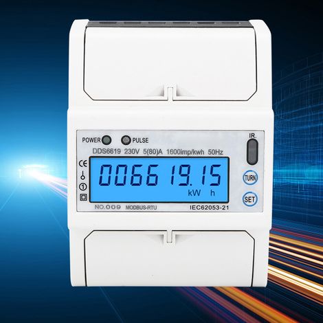 DDS6619-015 Einphasen-Stromzähler 4P Multifunktions-LCD-Display Elektronischer Energiezähler (1/5)