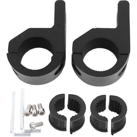 paire de colliers de serrage noirs pour tubes de projecteurs LED 30 mm, robustes et résistants, universels pour motos (1/5)