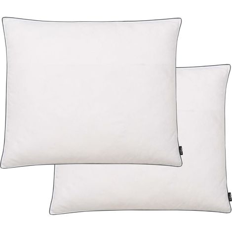 Oreiller 2 pcs Remplissage de duvet 70 x 60 cm Blanc (1/3)