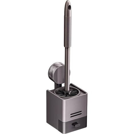 Ensemble brosse et porte-brosse WC, brosse WC murale avec ventouse et rangement intégré, convient aux surfaces lisses comme le carrelage ou le verre. (1/5)