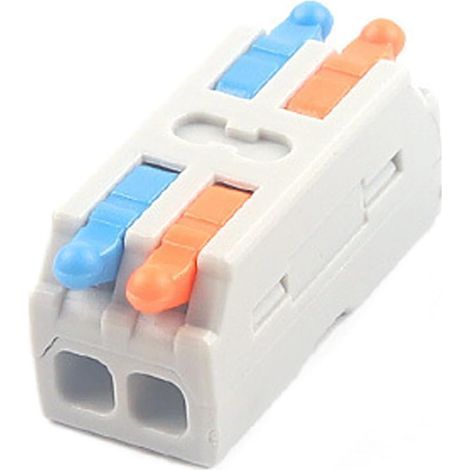 18 pezzi morsetti di connessione, connettore elettrico rapido D2-2 con 2 ingressi e 2 uscite, connettore per fili compatto da 0,08-2,5(4,0) mm², 250 V, 32 A, con leva di comando (1/5)
