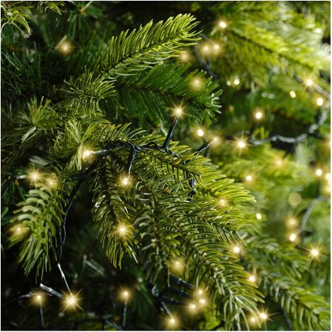 Stringa LED compatta con 750 LED lampeggianti, bianco caldo, cavo verde, 21 m (1/5)