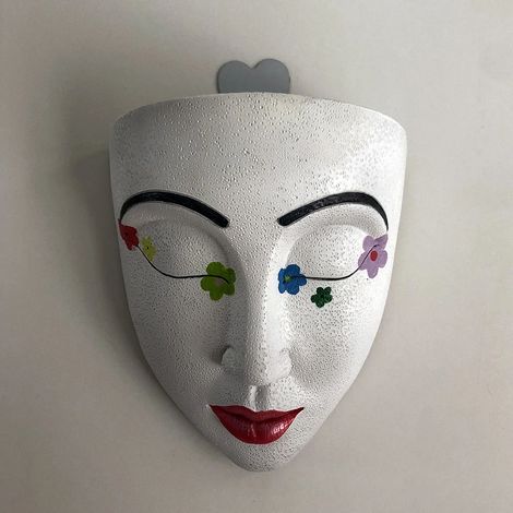 Pots de fleurs muraux en résine, en forme de visages humains, adaptés à la décoration murale des jardins intérieurs et extérieurs. (1/2)