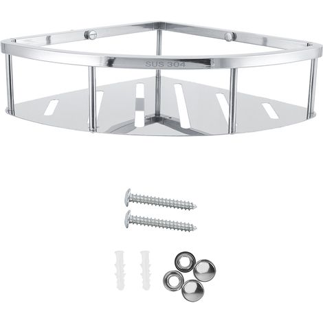 Etagere D'Angle - Acier Inoxydable 304 - Pour Salle De Bain Et Cuisine - 3 Niveaux - Fixation Murale - 1 Pièce (1/5)
