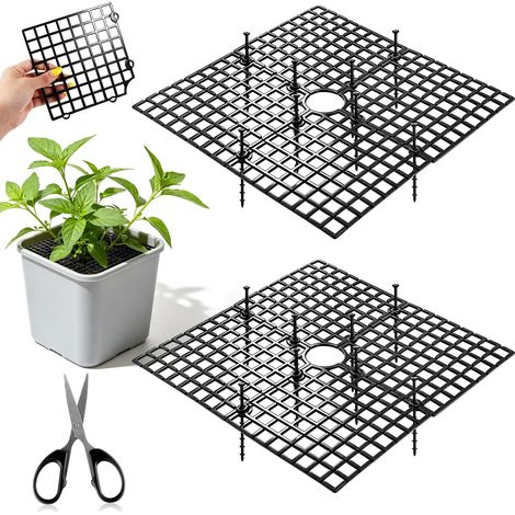Grille Protection Plante 2pcs Protection Plante Chat 30cm Carré Pot de Fleurs Grille Environnement Protections Plantes Interieur Chat Non Toxique Pour Protéger les Enfants les Animaux Domestiqu