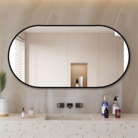 Miroir salle de bain arche 60x120 noir alu HAVRYA (1/5)