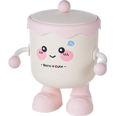 Wattestäbchenbox (1 Stück), Aufbewahrungsbox, Badezimmer, Ankleidezimmer, Wohnzimmer, Küche, Zahnstocherbox, kleine Aufbewahrungsbox, Rosa (1/4)