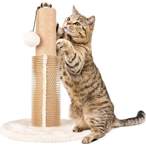 Trade Shop - Tiragraffi Gatti Arbre A Chat Sno 1 30 X 30 X 41.5 Cm Con Pallina Spazzole Gomma - (1/4)