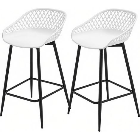 Tabouret de table chic, tabouret de bar avec repose-pieds, chaise de cuisine, tabouret de jardin (2 tabourets uniquement) (1/5)