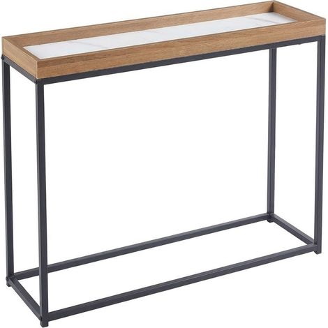 Consolle Ingresso Moderna Design Top Naturale Bianco Marmo 100x30x80cm (1/5)